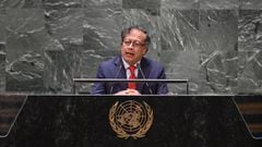 Gustavo Petro, presidente de Colombia, en el Foro Permanente para las Cuestiones Indígenas de la ONU, en Nueva York, este lunes 17 de abril de 2023.