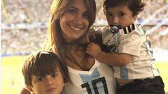 Los hijos de Messi entonan el &ldquo;Vamos vamos Argentina&rdquo; para animar a su padre..