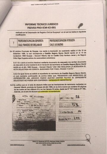 El Informe Técnico Jurídico que complica a Byron Castillo y Ecuador.