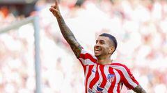 Angel Correa of Atletico de Madrid celebrate a goal during the La Liga match between Atletico de Madrid and Girona FC at Wanda Metropolitano Stadium in Madrid, Spain. (Photo by DAX Images/NurPhoto via Getty Images)