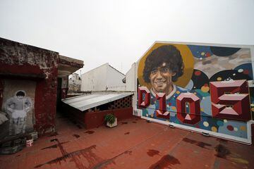 Exteriores de la casa de La Paternal donde vivió Diego Armando Maradona. 