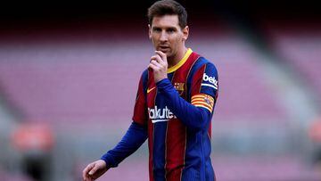 El jugador del FC Barcelona Leo Messi durante el partido de la pen&uacute;ltima jornada de LaLiga que el FC Barcelona y el Celta de Vigo disputan esta tarde en el Camp Nou de Barcelona.