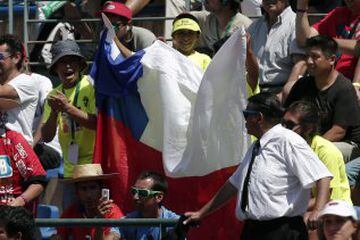Tenis, Chile v Republica Dominicana, Copa Davis 2016.
Hinchas de Chile durante el partido de dobles del grupo I americano de Copa Davis.