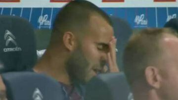 Jese reacted furiously to being substituted during PSG's 1-1 draw with St. Etienne