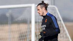 Gareth Bale, en el entrenamiento del Real Madrid en Valdebebas el viernes, 2 de diciembre de 2021.