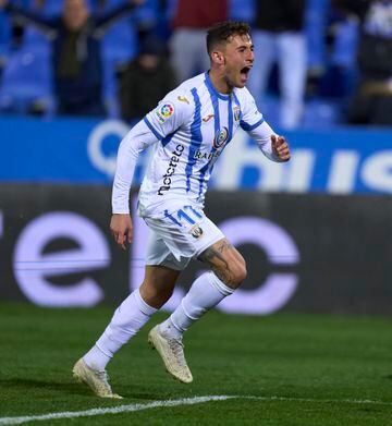 Dani Raba celebra su gol al Mirandés el pasado martes. 