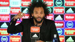 Marcelo, en la conferencia de prensa de despedida como jugador del Madrid.