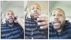 A man who identified himself as Stevie Steve is seen in a combination of stills from a video he broadcast of himself on Facebook in Cleveland, Ohio, U.S. April 16, 2017.  Stevie Steve/Social Media/ Handout via REUTERS   ATTENTION EDITORS - THIS IMAGE WAS PROVIDED BY A THIRD PARTY. EDITORIAL USE ONLY. NO RESALES. NO ARCHIVE     TPX IMAGES OF THE DAY