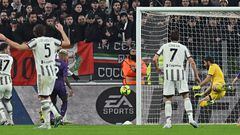 Turin (Italy), 12/02/2023.- Juventus' Adrien Rabiot scores the 1-0 goal during the Italian Serie A soccer match between Juventus FC and ACF Fiorentina in Turin, Italy, 12 February 2023. (Italia) EFE/EPA/ALESSANDRO DI MARCO
