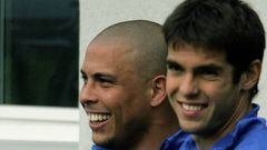 Ronaldo y Kak&aacute; con la selecci&oacute;n de Brasil.
