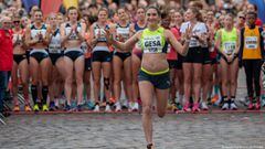 La olímpica alemana Gesa Krause corre un 5K embarazada de cinco meses