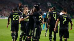 GLASGOW, SCOTLAND - SEPTEMBER 06: Vinicius Junior player of Real Madrid celebrates with his teammates after scoring a goal during the UEFA Champions League group F match between Celtic FC and Real Madrid at Celtic Park on September 06, 2022 in Glasgow, Scotland. (Photo by Antonio Villalba/Real Madrid via Getty Images)