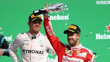 Vettel en el podio de M&eacute;xico.