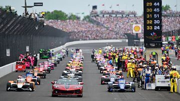 May 28, 2023; Indianapolis, Indiana, USA; A general view before the 107th running of the Indianapolis 500 at Indianapolis Motor Speedway. Mandatory Credit: Marc Lebryk-USA TODAY Sports