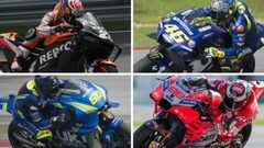 Carenados de Honda, Yamaha, Suzuki y Ducati en el test de Sepang.
