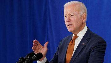 FILE PHOTO: U.S. President Joe Biden delivers remarks on the May jobs report after U.S. employers boosted hiring amid the easing coronavirus disease (COVID-19) pandemic, at the Rehoboth Beach Convention Center in Rehoboth Beach, Delaware, U.S., June 4, 20