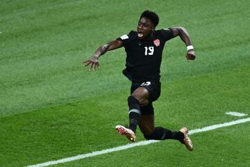 Davis Celebrates His Goal Against Croatia, Canada'S First At The World Cup.