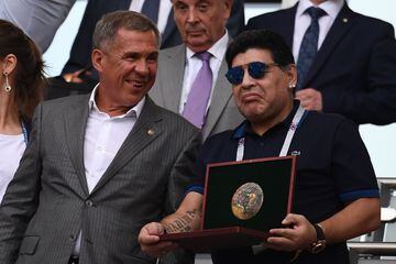 Diego Armando Maradona en el Kazán Arena.