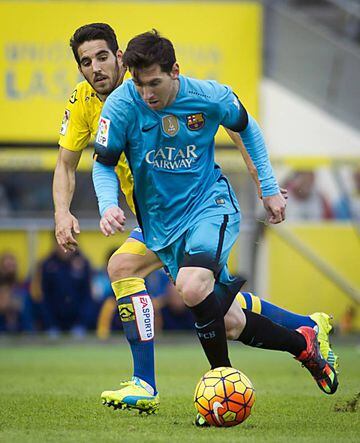Barcelona's Argentinian forward Lionel Messi with the ball stuck to his foot. MLS fans may see him close up in the coming years.