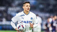 Alexis SANCHEZ of Marseille during the Ligue 1 Uber Eats match between Marseille and Montpellier at Orange Velodrome on March 31, 2023 in Marseille, France. (Photo by Johnny Fidelin/Icon Sport via Getty Images)