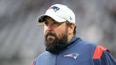 LAS VEGAS, NEVADA - AUGUST 26: Senior Football Advisor Matt Patricia of the New England Patriots walks onto the field during warm-up before a preseason game against the Las Vegas Raiders at Allegiant Stadium on August 26, 2022 in Las Vegas, Nevada. (Photo by Chris Unger/Getty Images)