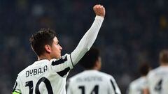 Dybala celebra su segundo gol con la Juventus en Champions ante el Zenit.