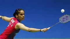 India&#039;s Saina Nehwal in action during the Yonex All England Open Badminton Championships