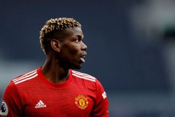 Paul Pogba reacts during the English Premier League match between Tottenham Hotspur and Manchester United.