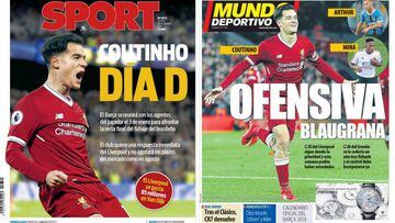 Portada de los diarios Sport y Mundo Deportivo del d&iacute;a 28 de diciembre.