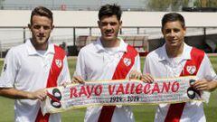 Quini, &Aacute;lex Moreno y Jozabed, presentados con el Rayo.