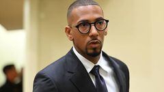 Former Bayern Munich's German defender Jerome Boateng waits prior to the start of the third day in his appeal trial at a courtroom of the regional court in Munich, southern Germany, on November 2, 2022. - In 2021, the district court in Munich had sentenced Jerome Boateng to a fine of 1.8 million euros for assault of his ex-girlfriend. But the verdict was not final - and the process is now being extended. Boateng, who denied the allegations, has appealed against the verdict from last year, as well as the public prosecutor's office and his ex-girlfriend. (Photo by Christof STACHE / AFP) (Photo by CHRISTOF STACHE/AFP via Getty Images)