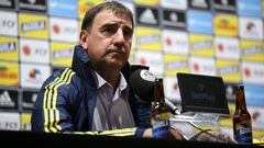 Néstor Lorenzo, nuevo director técnico de la Selección Colombia, durante la rueda de prensa de su presentación.