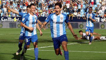 Gustavo Blanco Leschuk, celebrando su segundo gol al Albacete.