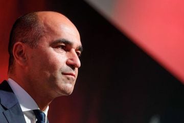 Tubize (Belgium), 01/10/2021.- Belgium's national soccer head coach Roberto Martinez gives a press conference in Tubize, Belgium, 01 October 2021. Martinez announced the squad for the upcoming UEFA Nations League semifinal match against France. (Bélgica, 