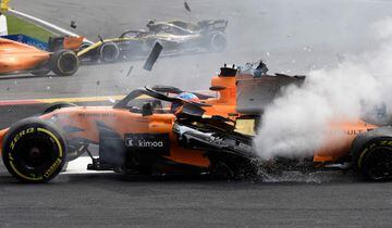 El accidente de Fernando Alonso en el GP de Bélgica