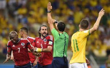 Su último partido con la Selección Colombia fue ante Brasil en el que le invalidaron un gol. En ese partido se le vio coraje al borrar a Neymar