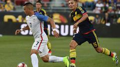 USA&#039;s Bobby Wood in action.