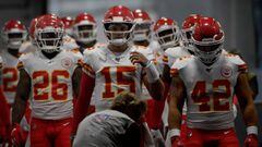PITTSBURGH, PA - AUGUST 17: Patrick Mahomes #15 of the Kansas City Chiefs leads the team onto the field before a preseason game against the Pittsburgh Steelers at Heinz Field on August 17, 2019 in Pittsburgh, Pennsylvania.   Justin Berl/Getty Images/AFP 