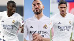 Mendy, Benzema y Varane, tres pilares para Zidane: entre ellos se apuntan cinco de los &uacute;ltimos seis goles del Madrid.