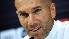 GRAF621. MADRID, 25/10/2017.- El t&eacute;cnico del Real Madrid, Zinedine Zidane, durante la rueda de prensa posterior al entrenamiento de la plantilla hoy en Valdebebas de cara al partido de ida de dieciseisavos de final de la Copa del Rey que disputan m