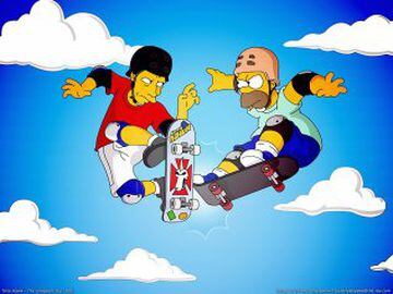 El que para muchos es el mejor skate del mundo, se enfrascó en un duelo de trucos de patineta con Homero. Hawk cae derrotado por el patriarca de los Simpsons, quien lo único que buscaba era la admiración y reconocimiento de su hijo Bart.