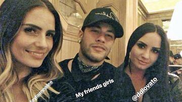 Neymar: Fiest&oacute;n con Demi Lovato y Layla Anna Lee. Foto: Instagram