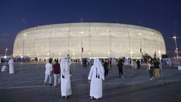 (FILES) In this file photo taken on October 22, 2021 a view of the Al-Thumama Stadium in the capital Doha. - Qatar World Cup ticket sales were launched at reduced prices on January 19, 2022 with residents and migrant workers able to attend games for just 