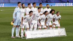 El once titular de Zinedine Zidane en el Real Madrid-Real Valladolid e LaLiga Santander: Courtois, Ramos, Valverde, Varane, Casemiro, Benzema; Odriozola, Jovic, Isco, Marcelo y Modric.