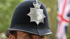 The Queen's cypher, EIIR is seen on a police helmet in London on September 12, 2022, one of several changes needed, will be to change the cypher to CIIIR now there is a new King, Britain's King Charles III. - The state funeral for Queen Elizabeth II will be held at Westminster Abbey in London at 11:00 am (1000 GMT) on Monday September 19. (Photo by LOIC VENANCE / AFP) (Photo by LOIC VENANCE/AFP via Getty Images)