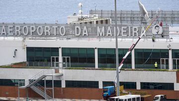 La imagen de Cristiano Ronaldo ya figura en la fachada del aeropuerto de Madeira.