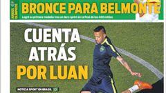 Portada del Diario Sport del día 8 de agosto de 2016.
