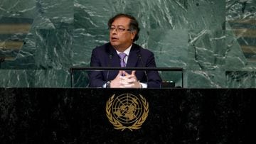 NEW YORK, NEW YORK - SEPTEMBER 20: Colombian President Gustavo Petro Urrego speaks during the 77th session of the United Nations General Assembly (UNGA) at the U.N. headquarters on September 20, 2022 in New York City. After two years of holding the session virtually or in a hybrid format, 157 heads of state and representatives of government are expected to attend the General Assembly in person.  (Photo by Anna Moneymaker/Getty Images)