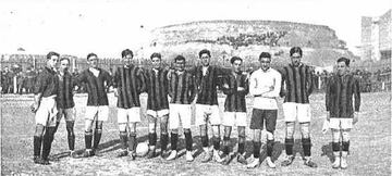 La plantilla del Racing de Madrid que ganó en 1915 el Campeonato Regional por delante, entre otros, del Real Madrid.
