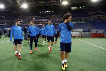Brazilian defender Marcelo trains normally at the Olimpico